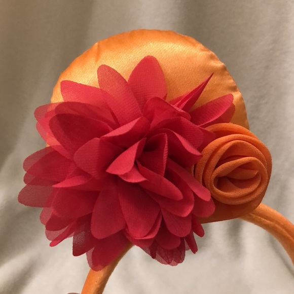 Gently used Disney Parks orange and pink flower ears - Picture 5 of 6